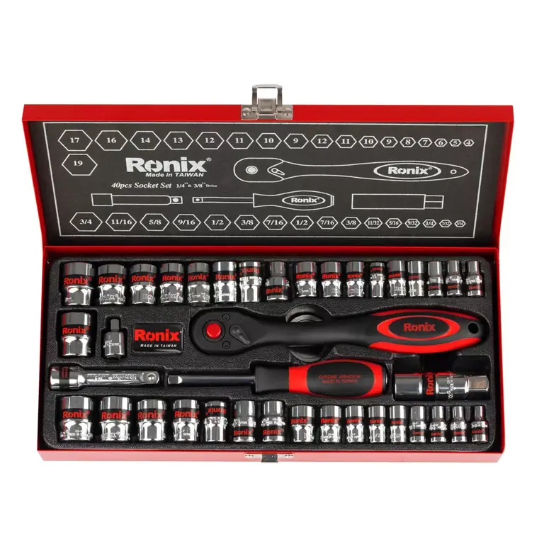 مجموعه بکس 40 عددی تایوانی رونیکس 3.8 اینچ دسته TPR مدل RH-2640 رونیکس