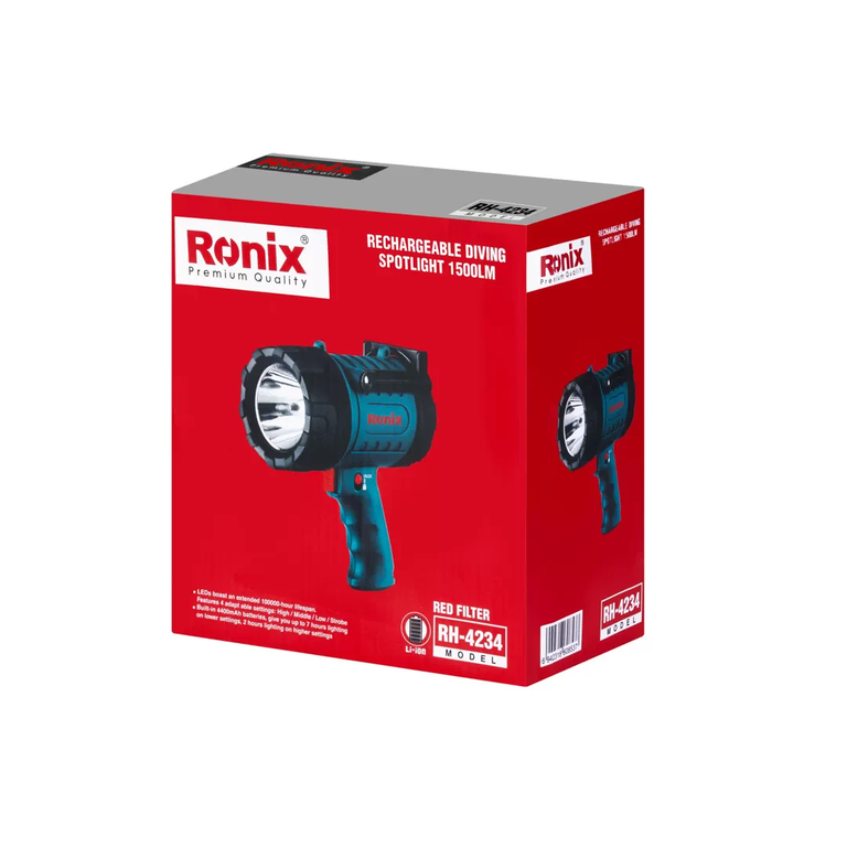 نورافکن تفنگی شارژی 1500 لومن RH-4234