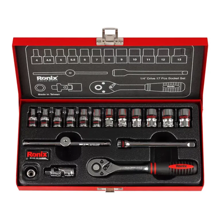 مجموعه بکس ۱۷ عددی رونیکس مدل RH-2617 سایز ۴ اینچ